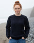 Ladies Slim-Fit Aran Sweater | Navy