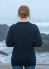 Ladies Slim-Fit Aran Sweater | Navy