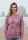 pink aran sweater
