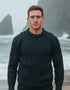 Unisex Aran Sweater | Navy Green Mix - Clearance
