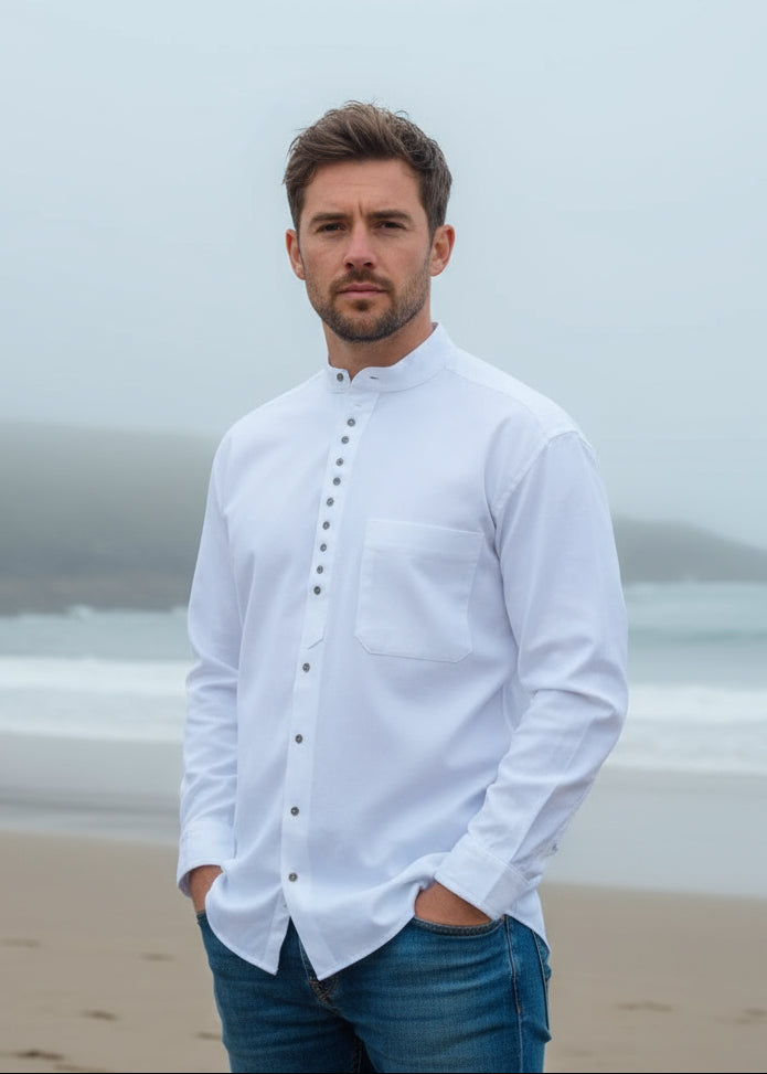 Civilian Men's Grandfather Shirt | White