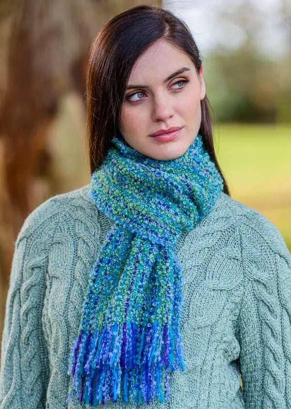 Mucros Mohair Scarf Green Mix