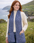 Aran Pocket Scarf | Denim Blue | 100% Merino Wool | Irish Knitwear