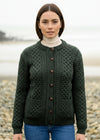 Aran Lumber Cardigan | Army Green