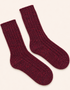 Dreifarbige Socken aus 100 % Merinowolle | Burgunderrot
