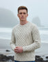 Aran Wool Sweater | Flecked Cream