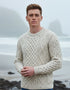 Aran Wool Sweater | Flecked Cream