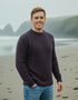 Roll Neck Merino Wool Fisherman Sweater | Purple Fleck