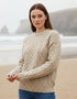 Unisex Aran Wool Sweater | Flecked Oatmeal