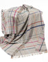 Merino Lambswool Blanket Grey with Multi Colour Window Pane