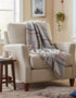 Merino Lambswool Blanket Grey with Multi Colour Window Pane