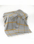 Merino Lambswool Blanket Grey Mustard Check