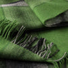 John Hanly Merino Lambswool Blanket | Green Grey Check