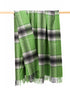John Hanly Merino Lambswool Blanket | Green Grey Check