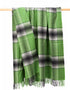 John Hanly Merino Lambswool Blanket | Green Grey Check