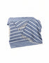 John Hanly Denim White Horizontal Stripe Throw