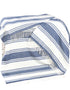 John Hanly Merino Blue & White Stripe Blanket