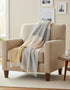 John Hanly Large Lambswool Blanket | Camel Beige Stripe