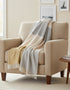 John Hanly Large Lambswool Blanket | Camel Beige Stripe