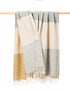 John Hanly Large Lambswool Blanket | Camel Beige Stripe