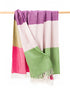 John Hanly Large Lambswool Blanket | Pink Green Purple Stripe