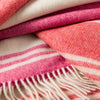 John Hanly Large Lambswool Blanket | Pink Orange White Stripe