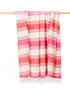 John Hanly Large Lambswool Blanket | Pink Orange White Stripe