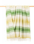 John Hanly Large Lambswool Blanket | Lime Green White Stripe