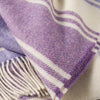 John Hanly Large Lambswool Blanket | Lilac Purple White Stripe