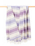 John Hanly Large Lambswool Blanket | Lilac Purple White Stripe