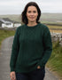 Inis Mor Aran Sweater | Unisex Irish Wool Sweater | Moss Green