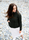 Cable Knit Aran Cardigan | Army Green 1500