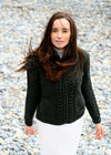 Cable Knit Aran Cardigan | Army Green 1500