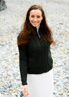 Cable Knit Aran Cardigan | Army Green 1500