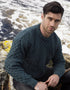Inis Mor Green Aran Sweater | Premium Irish Pure Wool Knitwear