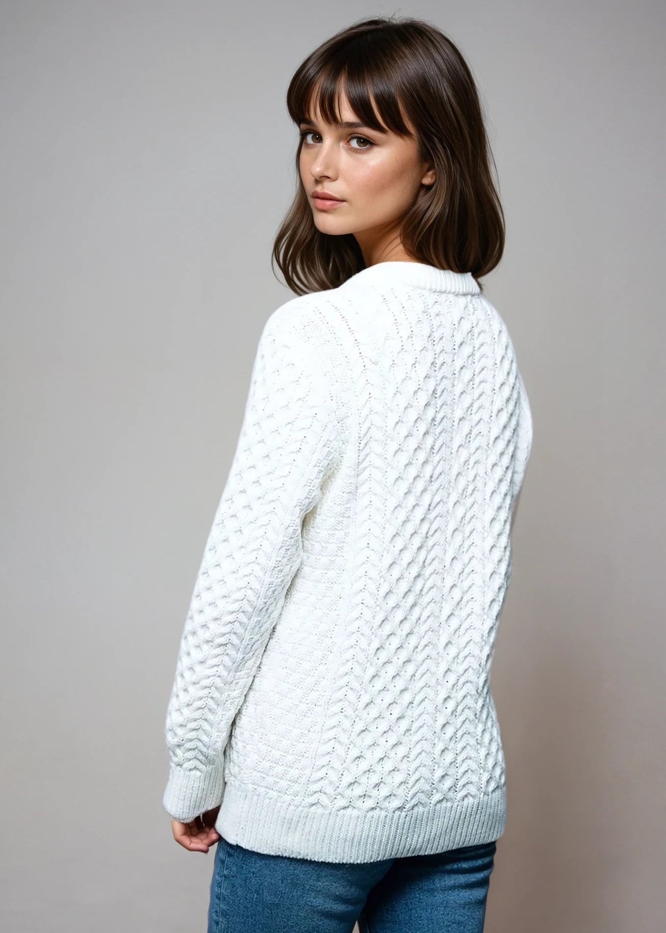 Aran Lumber Cardigan | Natural