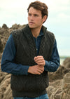 Men's Aran Zip Gilet