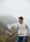 Men's Aran Zip Gilet | Oatmeal - Clearance