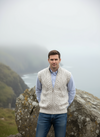 Men's Aran Zip Gilet | Oatmeal - Clearance