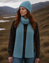 Aran Merino Wool Honeycomb Scarf | Aqua Marl