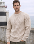 Aran Merino Wool Cable Knit Sweater | Camel - Clearance