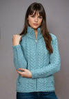 Cable Knit Aqua Aran Cardigan