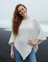 Aran Merino Wool V Poncho - Natural - Clearance