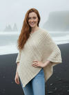 Aran Merino Wool V Poncho | Parsnip