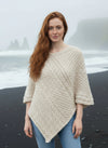 Aran Merino Wool V Poncho | Parsnip