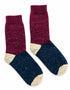 Dreifarbige Socken aus 100 % Merinowolle | Burgunderrot