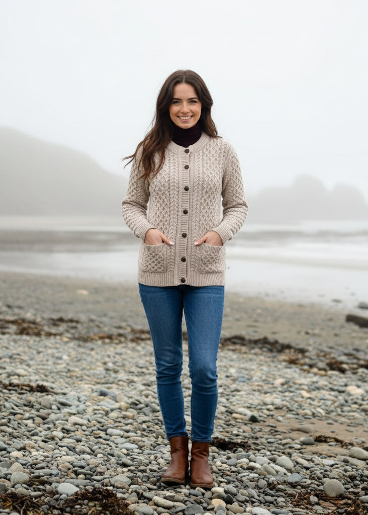 Aran Lumber Cardigan | Parsnip