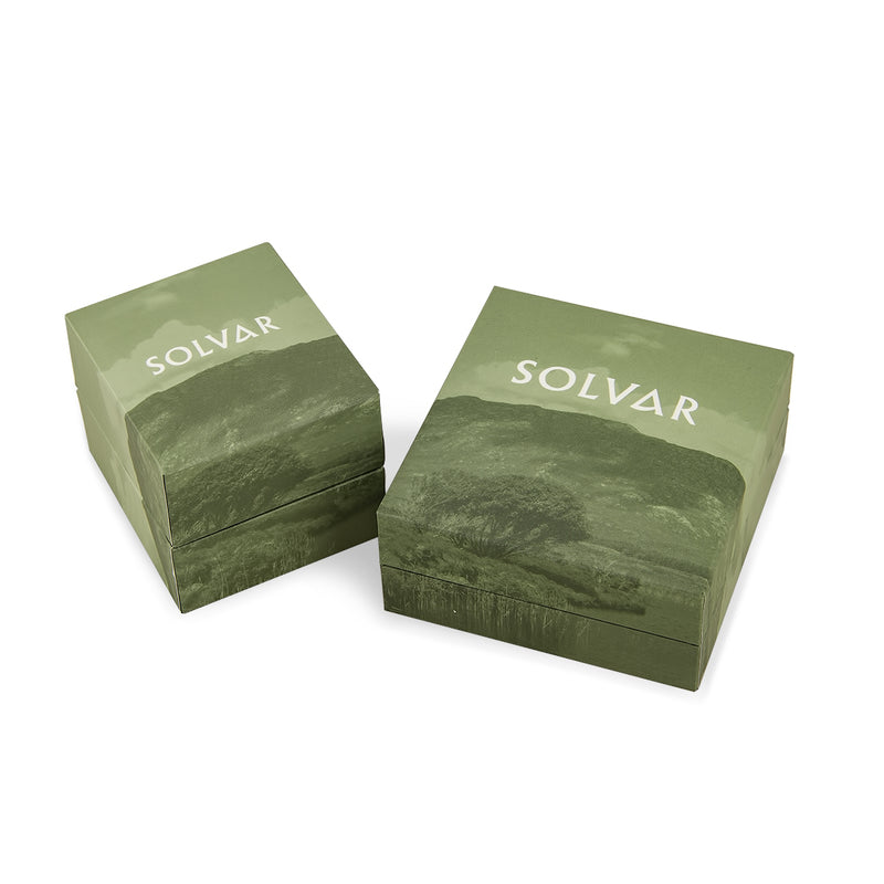 Solvar Rhodium Plated Connemara Marble Claddagh Pendant