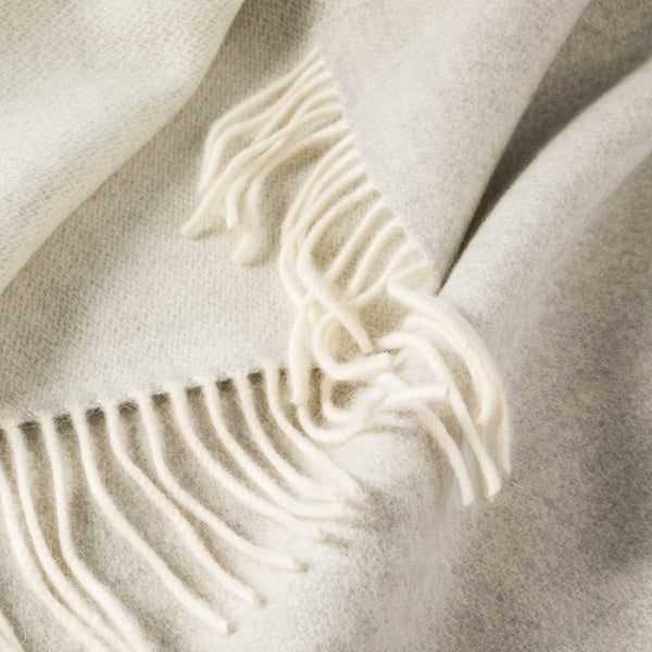 John Hanly Wool Angora Throw | Camel Cream