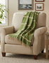 John Hanly Wool Angora Throw | Green Windowpane